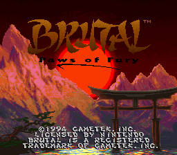Brutal - Paws of Fury Title Screen